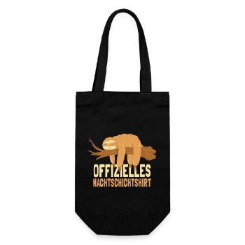 Offizielles Nachtschichtshirt Faultier - Geschenkbeutel für Flaschen - Schwarz - Vorne