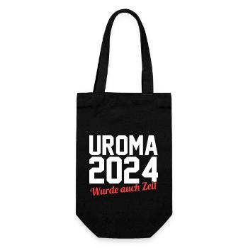 Urgroßmutter 2024 Uroma - Geschenkbeutel für Flaschen - Schwarz - Vorne
