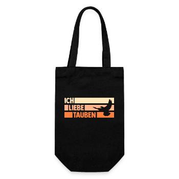 Taubenzüchter Brieftaube Tauben - Geschenkbeutel für Flaschen - Schwarz - Vorne