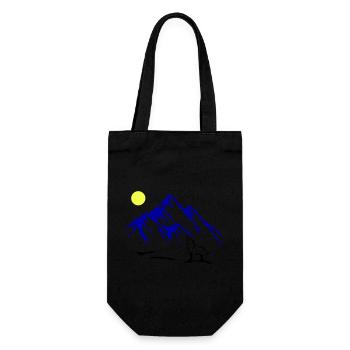 Wolf Full Moon - Gift Bag for Bottles - black - Front