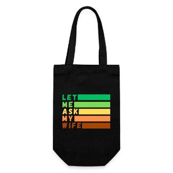 Let me ask my wife - Gift Bag for Bottles - black - Front