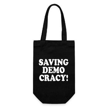 Saving democracy - Gift Bag for Bottles - black - Front