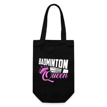 Badminton Queen Player Woman Girl - Geschenkbeutel für Flaschen - Schwarz - Vorne