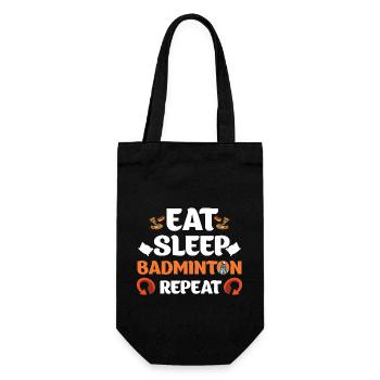 Eat Sleep Badminton Repeat Player Sport - Geschenkbeutel für Flaschen - Schwarz - Vorne