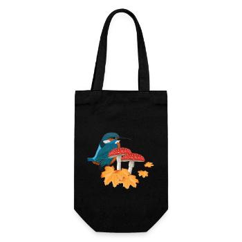 Kingfisher, Automne, Oiseau, Ornithologue, Halloween - Sac à bouteille - noir - Devant