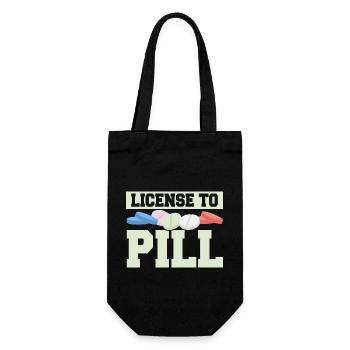 License To Pill Pharmacy Pharmacist - Geschenkbeutel für Flaschen - Schwarz - Vorne