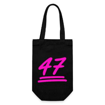 47 - Geburtstag - Nummer 47 in Pink - Geschenkbeutel für Flaschen - Schwarz - Vorne
