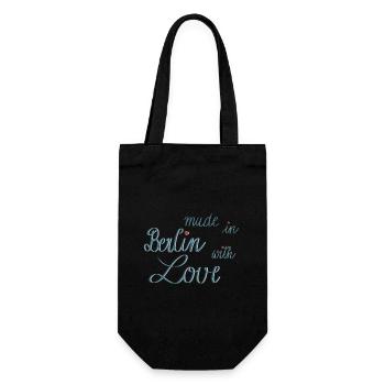 Made in Berlin with Love - Geschenkbeutel für Flaschen - Schwarz - Vorne