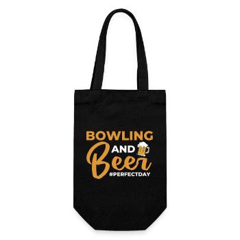 Bowling and Beer perfectday Bowling - Geschenkbeutel für Flaschen - Schwarz - Vorne
