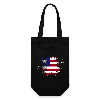 Liberia Flagge Liberianer - Geschenkbeutel für Flaschen - Schwarz - Vorne