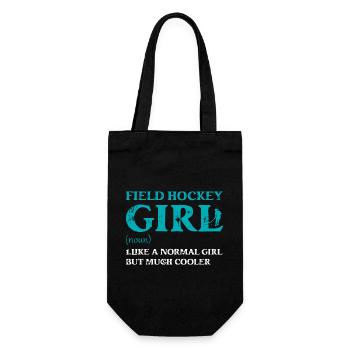 Field Hockey Girl Like A Normal Girl But Much Cool - Geschenkbeutel für Flaschen - Schwarz - Vorne