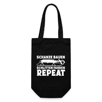 Schlittenfahrer Rodeln Schlittenfahren Rodler - Geschenkbeutel für Flaschen - Schwarz - Vorne