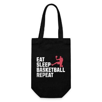 Essen, Schlafen, Basketball, Wiederholen: Das Leben eines wahren - Geschenkbeutel für Flaschen - Schwarz - Vorne