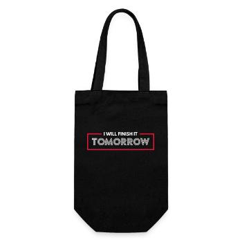 Drôle de design « Je le terminerai demain » - Sac à bouteille - noir - Devant