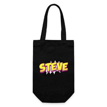 Steve Custom Name Comic Book Style Pop Art, Steve - Gift Bag for Bottles - black - Front