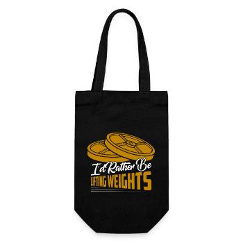 I'd Rather Be Weight Lifting Workout Training - Gift Bag for Bottles - black - Front