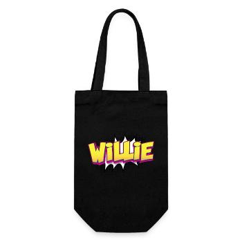Willie Benutzerdefinierter Name Comic-Stil Pop-Art, - Geschenkbeutel für Flaschen - Schwarz - Vorne
