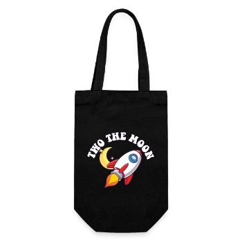 Astronaut Two The Moon Outer Space 2nd Birthday - Geschenkbeutel für Flaschen - Schwarz - Vorne