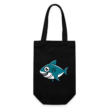 Requin dessin enfant - Sac à bouteille - noir - Devant