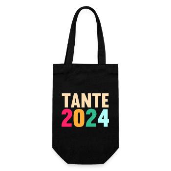 Werdende Tante 2024 - Geschenkbeutel für Flaschen - Schwarz - Vorne
