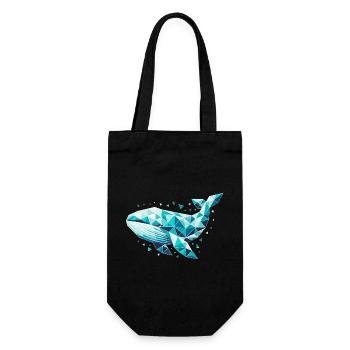Wal // whale - Geschenkbeutel für Flaschen - Schwarz - Vorne