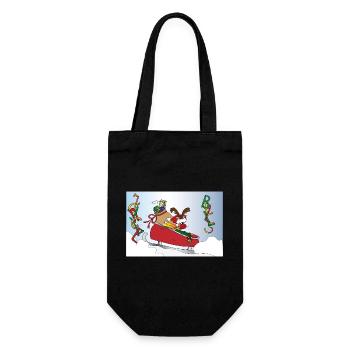 Jingle Bells Rudolph - Geschenkbeutel für Flaschen - Schwarz - Vorne