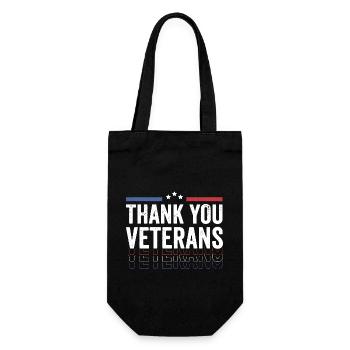 Patriotic THANK YOU VETERANS and Soldiers - Gift Bag for Bottles - black - Front