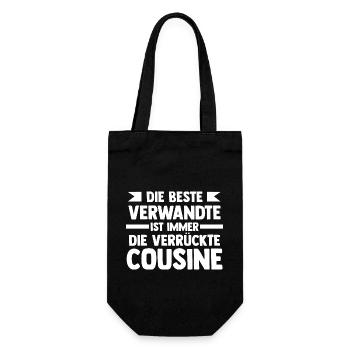 Cousinen Cousine - Geschenkbeutel für Flaschen - Schwarz - Vorne