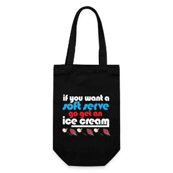 Funny Badminton If You Want A Soft Serve Go Get - Geschenkbeutel für Flaschen - Schwarz - Vorne