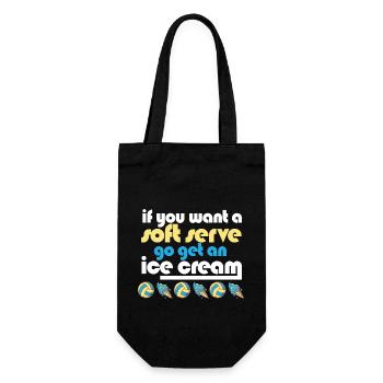 Funny Volleyball If You Want A Soft Serve Go Get - Geschenkbeutel für Flaschen - Schwarz - Vorne