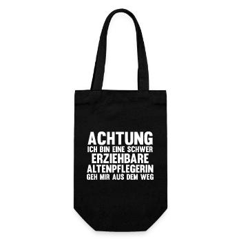Pflege Pflegekraft AltenPflegerinin - Geschenkbeutel für Flaschen - Schwarz - Vorne