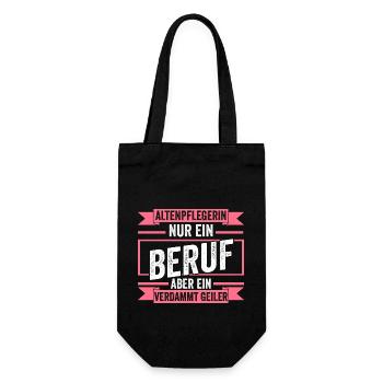 Pflege Pflegekraft AltenPflegerinin - Geschenkbeutel für Flaschen - Schwarz - Vorne