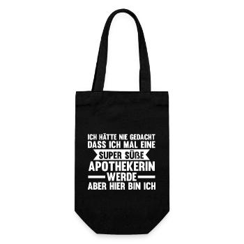 Apotheke Pharmazie Mediziner Apothekerin - Geschenkbeutel für Flaschen - Schwarz - Vorne