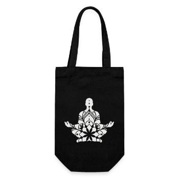 Yoga Meditation Mandala - Geschenkbeutel für Flaschen - Schwarz - Vorne