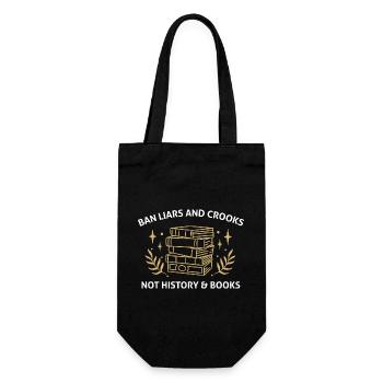 Ban Liars And Crooks Not History And Books Book - Gift Bag for Bottles - black - Front