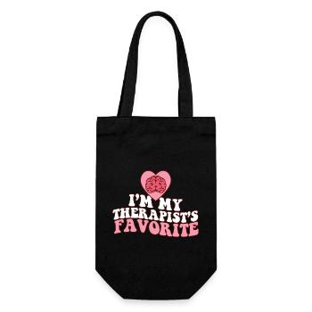I'm My Therapist's Favorite Psychologist Joke - Gift Bag for Bottles - black - Front