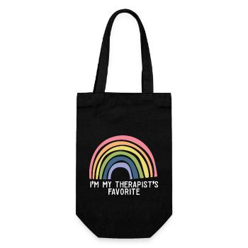 I'm My Therapist's Favorite Psychologist Joke - Gift Bag for Bottles - black - Front