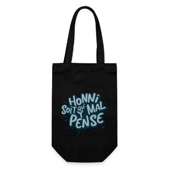 citation Honni soit qui mal y pense - Sac à bouteille - noir - Devant