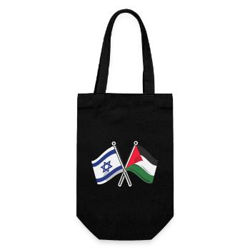 Hope - Flags of Israel and Palestine - Gift Bag for Bottles - black - Front