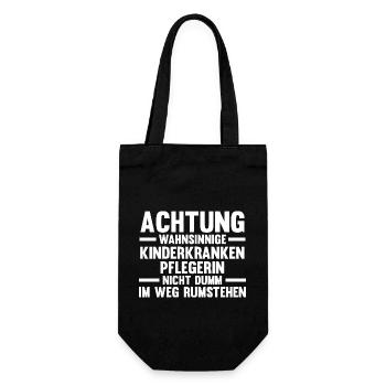 Pfleger Pflegekraft Kinderkrankenpflegerin - Geschenkbeutel für Flaschen - Schwarz - Vorne
