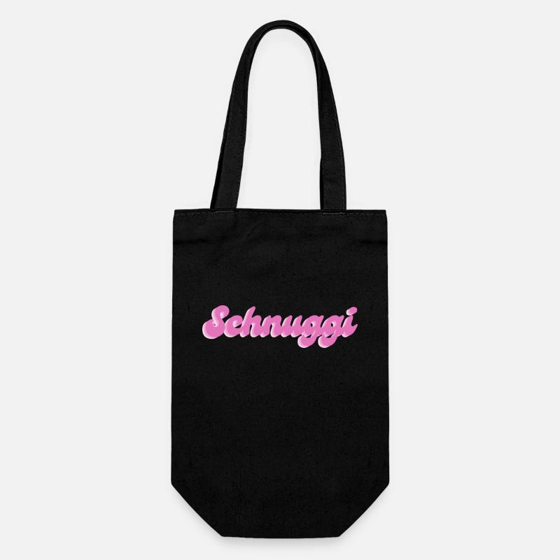 Schnuggi in rosa - Geschenkbeutel für Flaschen - Schwarz