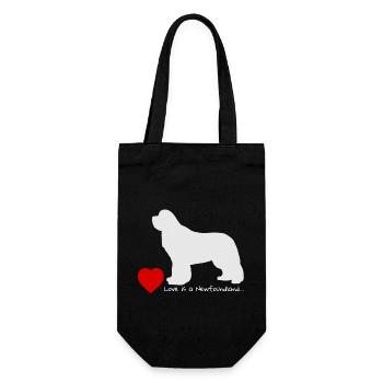 Love is a Newfoundland 003 - Geschenkbeutel für Flaschen - Schwarz - Vorne