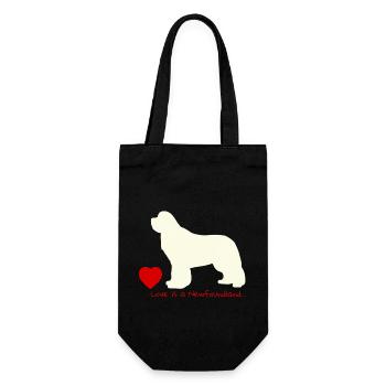 Love is a Newfoundland 013 - Geschenkbeutel für Flaschen - Schwarz - Vorne
