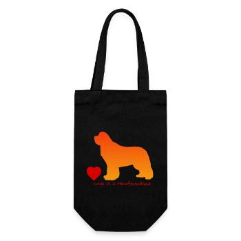 Love is a Newfoundland 018 - Geschenkbeutel für Flaschen - Schwarz - Vorne