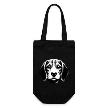 Le Beagle | Sourire mignon visage de chien - Sac à bouteille - noir - Devant