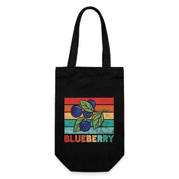 Heidelbeere Frucht Blaubeere - Geschenkbeutel für Flaschen - Schwarz - Vorne