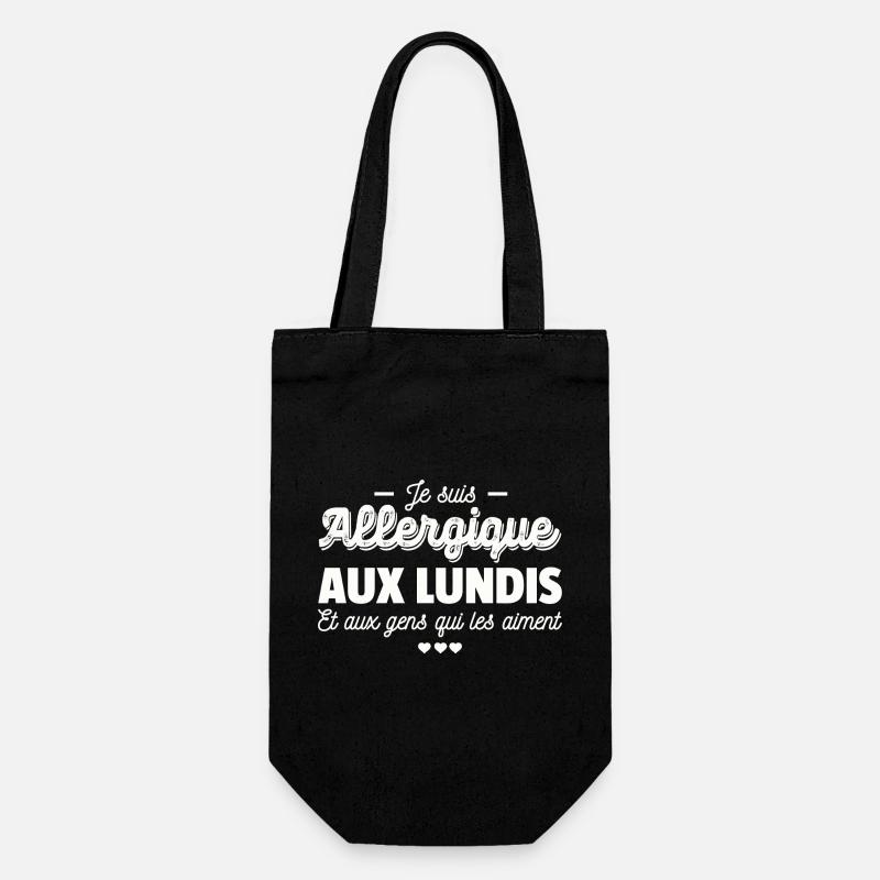 Je suis allergique aux lundis / humour de bureau - Sac à bouteille - noir