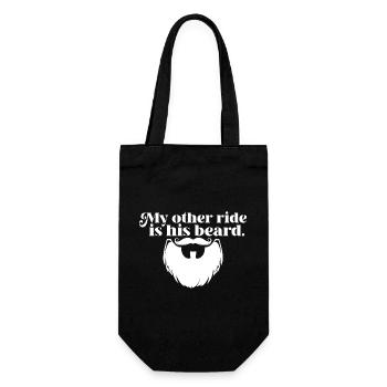 My Other Ride Is His Beard Funny Bearded Guy Wife - Geschenkbeutel für Flaschen - Schwarz - Vorne