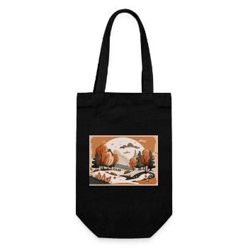 Fließender Fluss (Herbstkollektion #3) - Geschenkbeutel für Flaschen - Schwarz - Vorne