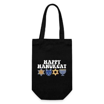 Jewish Hanukkah Hanukcat Star Of David Menorah - Geschenkbeutel für Flaschen - Schwarz - Vorne